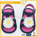 best selling polka dots soft sole pre-walker with flower girl baby sanda